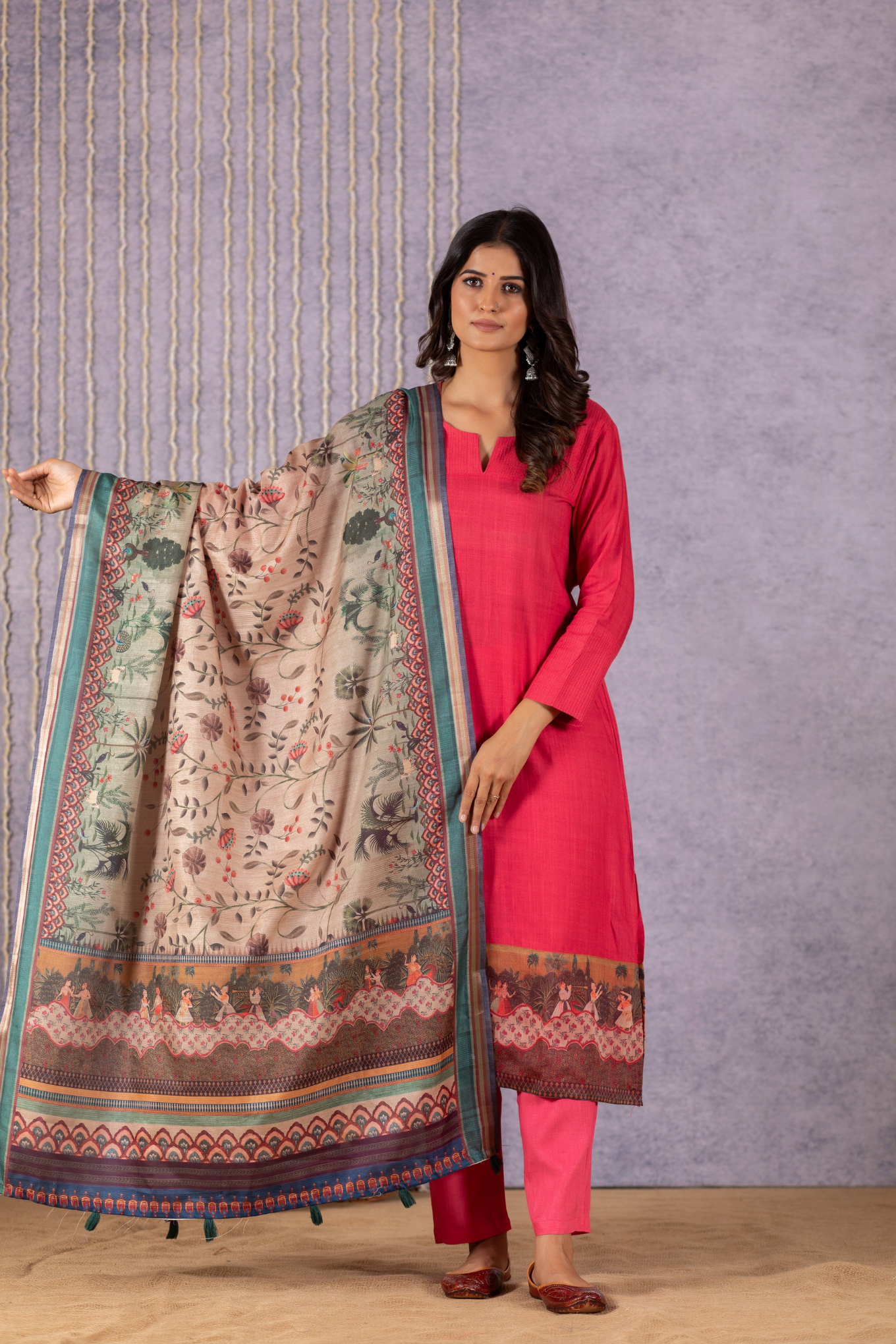 Enchanting Pink Pleated Mughal Dreams by Bhumi - Image 5