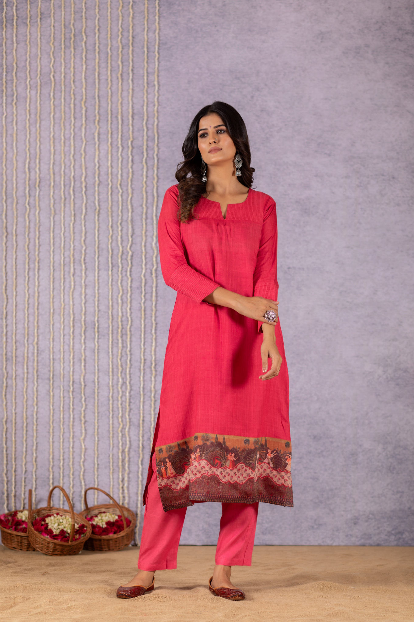 Enchanting Pink Pleated Mughal Dreams by Bhumi - Image 3