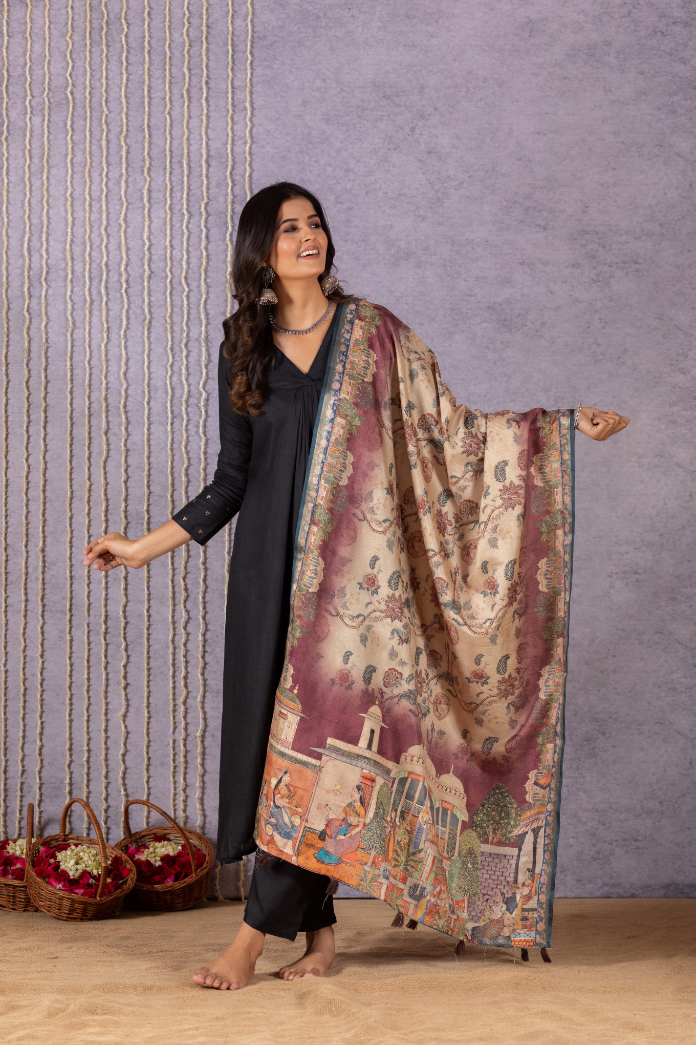 Exquisite Nupur Kalamkari Fashion Dupatta