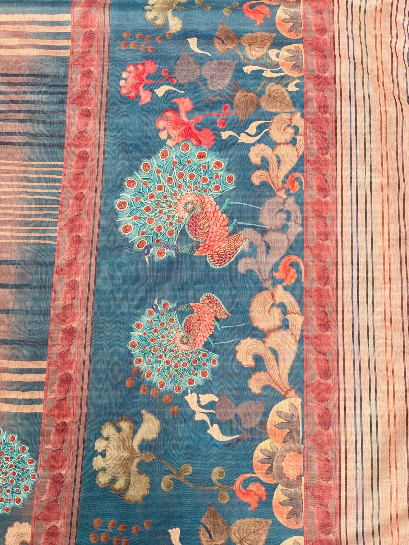 Exquisite Narayani Peacock Kalamkari Saree - Embrace Elegance! - Image 5