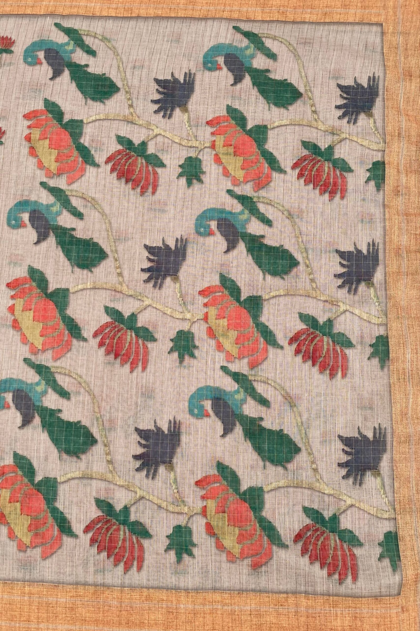 Elegant Kamal Pushp Linen Saree for Timeless Style - Image 5