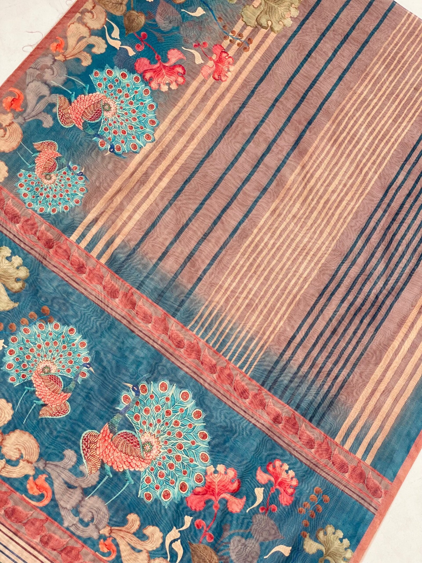 Exquisite Narayani Peacock Kalamkari Saree - Embrace Elegance! - Image 3