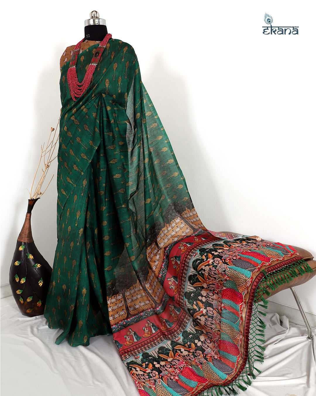 Stunning Emerald Green Saree