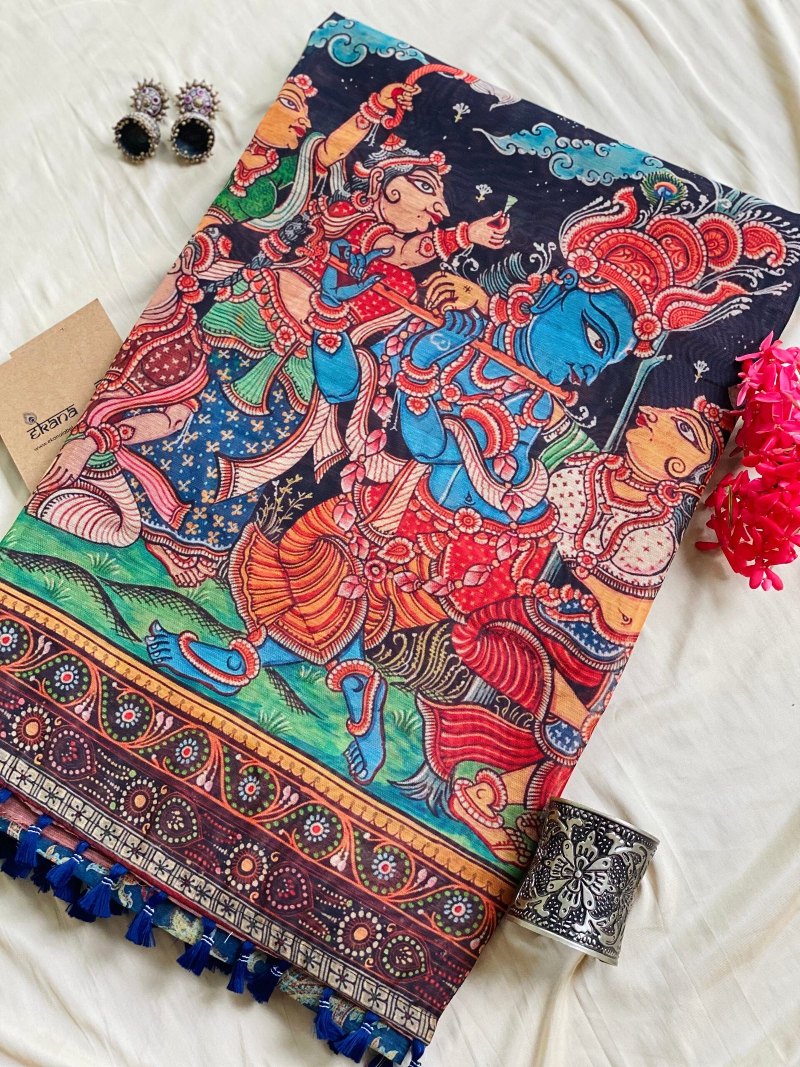 Exquisite Raas Leela Kalamkari Saree: A Touch of Elegance and Tradition