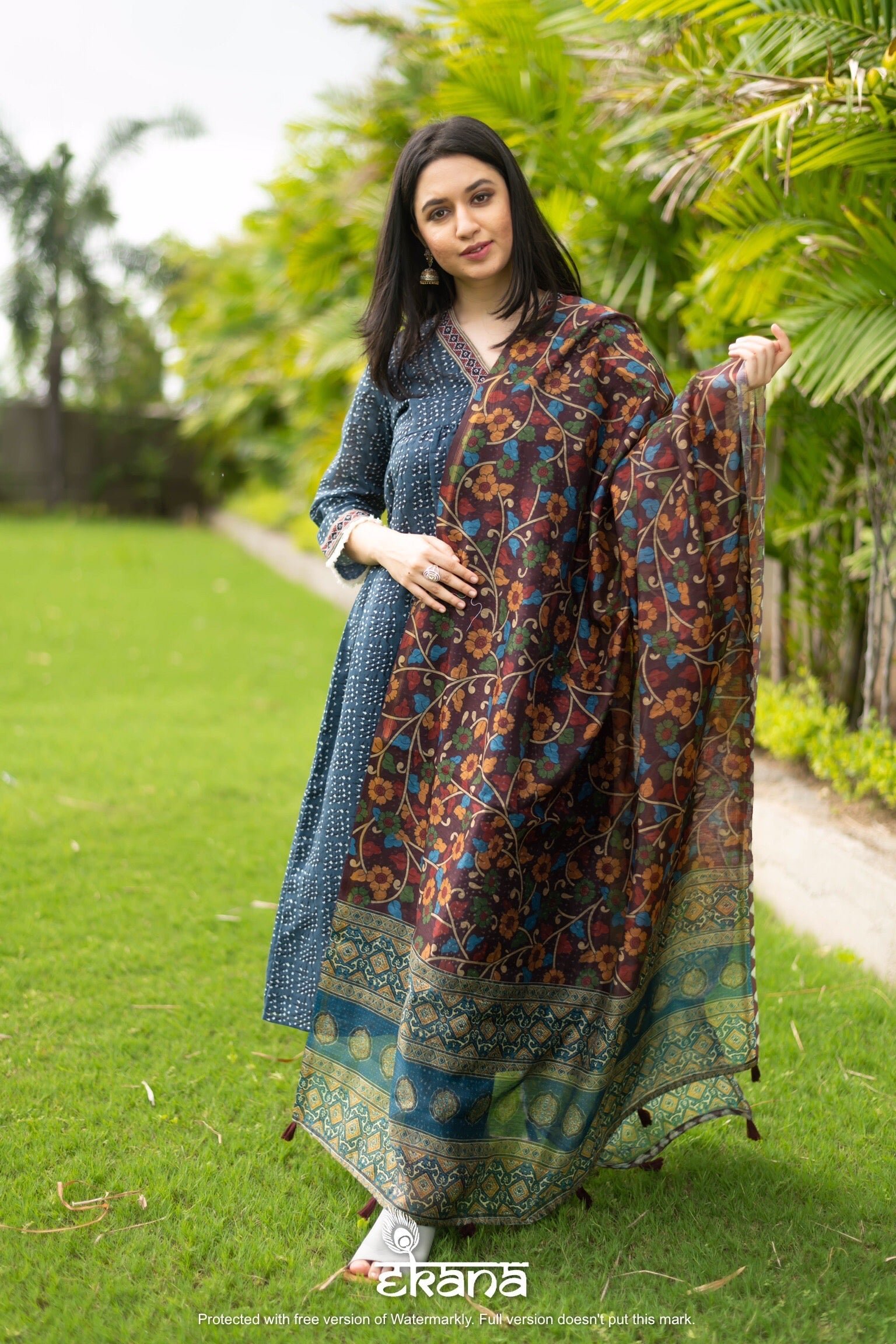 Vibrant Kalamkari Artistry Dupatta