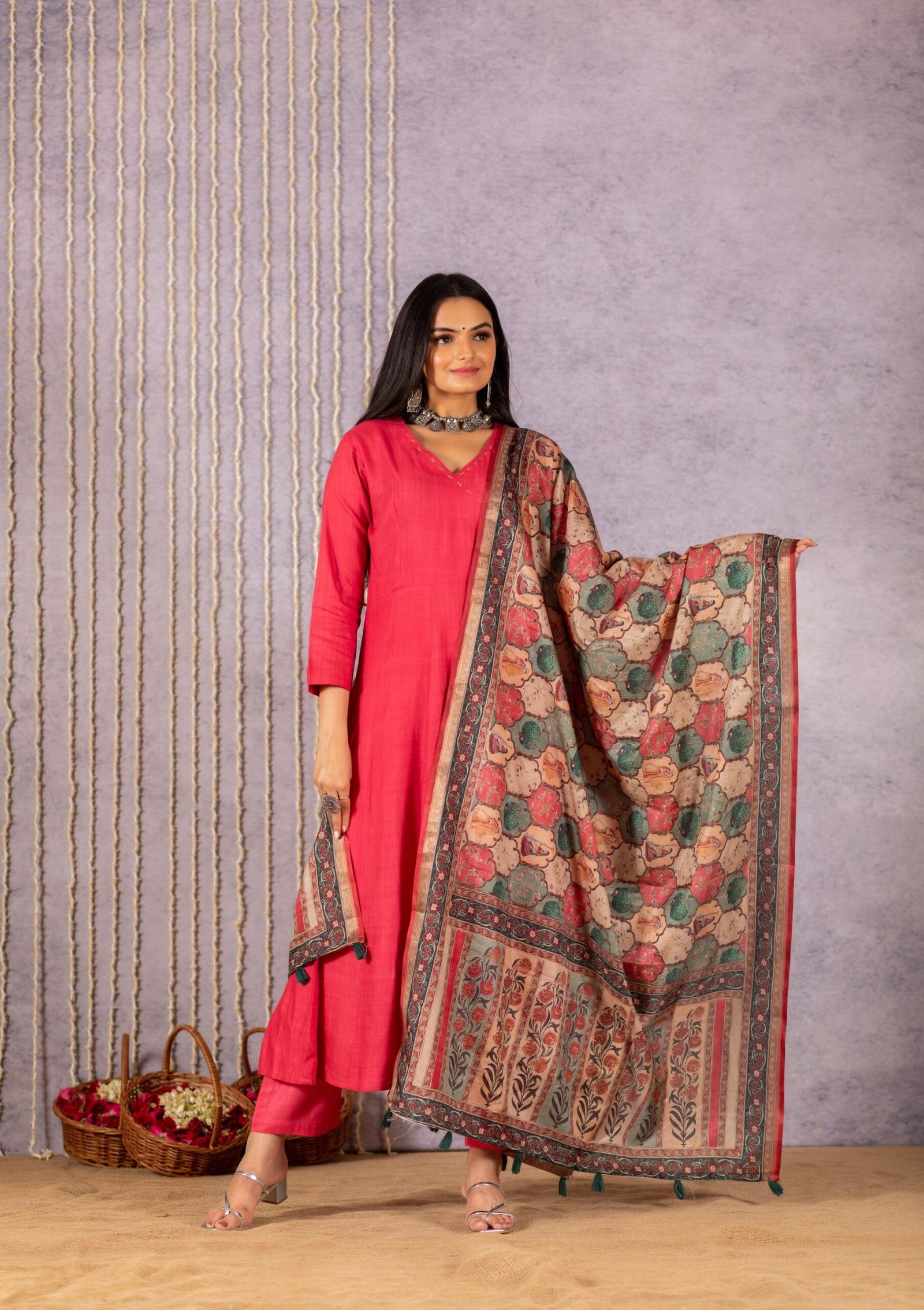 Charming Pink Angrakha Suit Set by Chaya