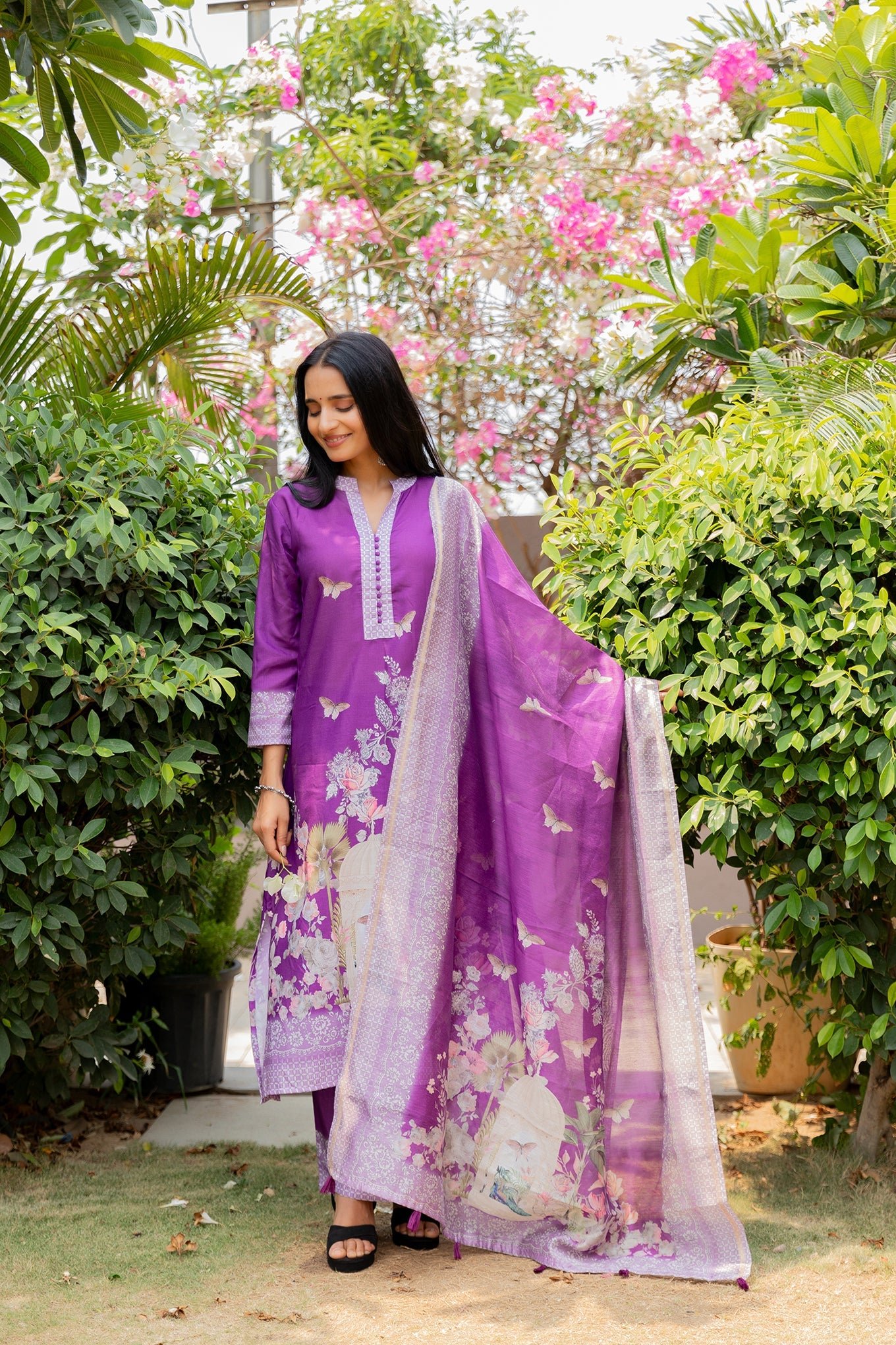 Elegant Sujata Purple Dupatta for a Touch of Sophistication