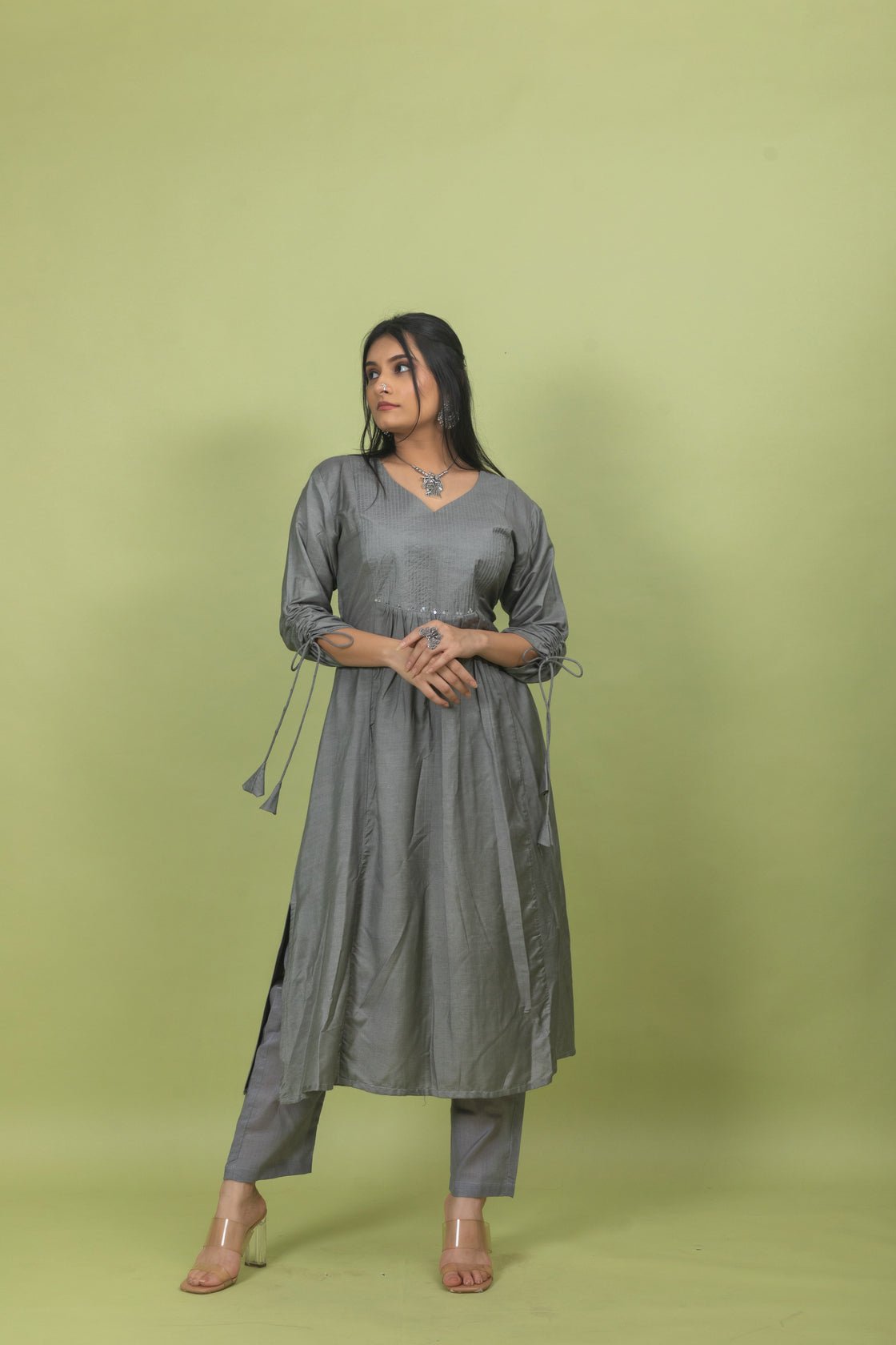 Elegant Grey Suit Set by Idika Phad - Image 2