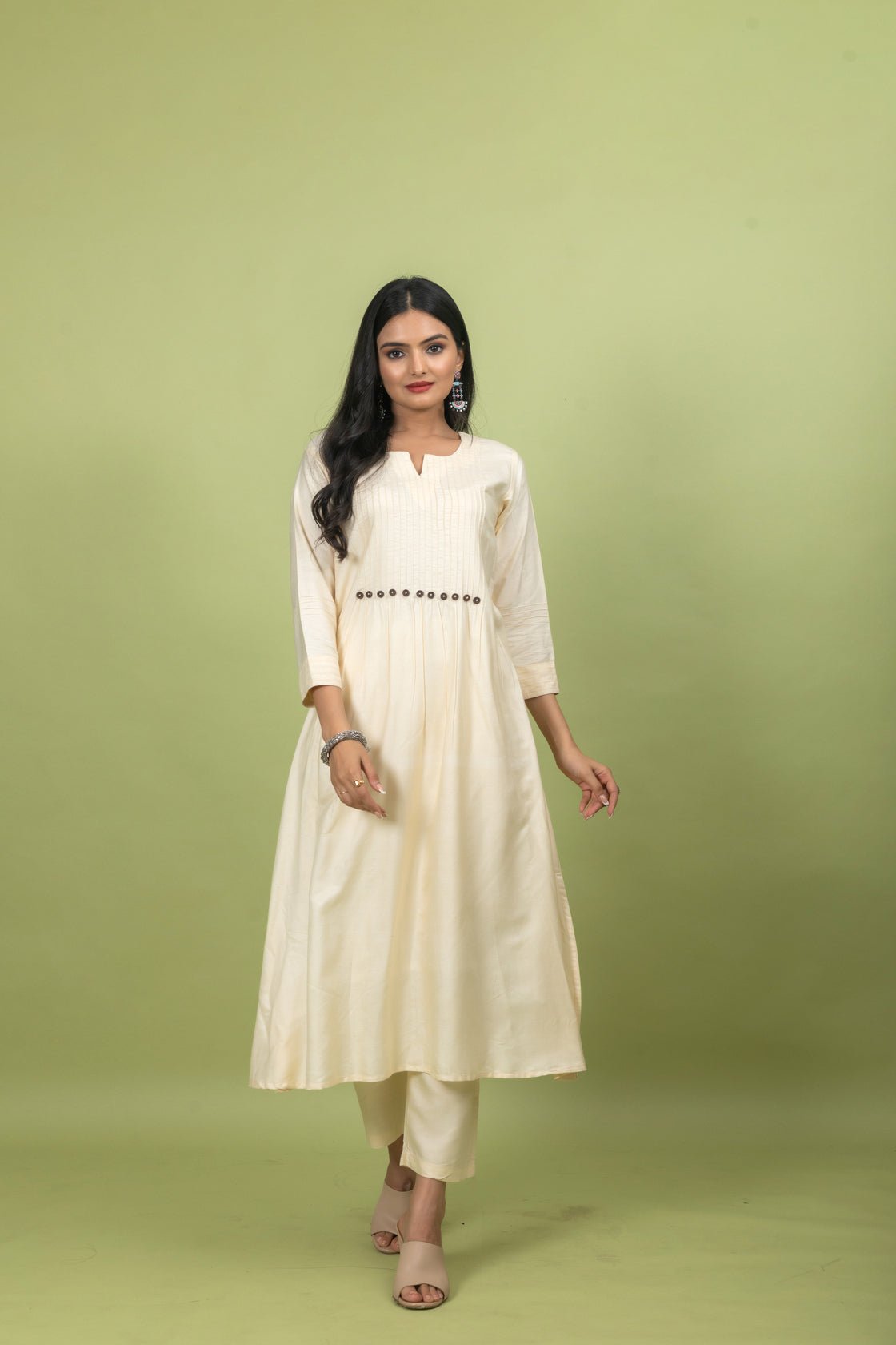 Exquisite Vritti Kalamkari Ensemble - Image 2