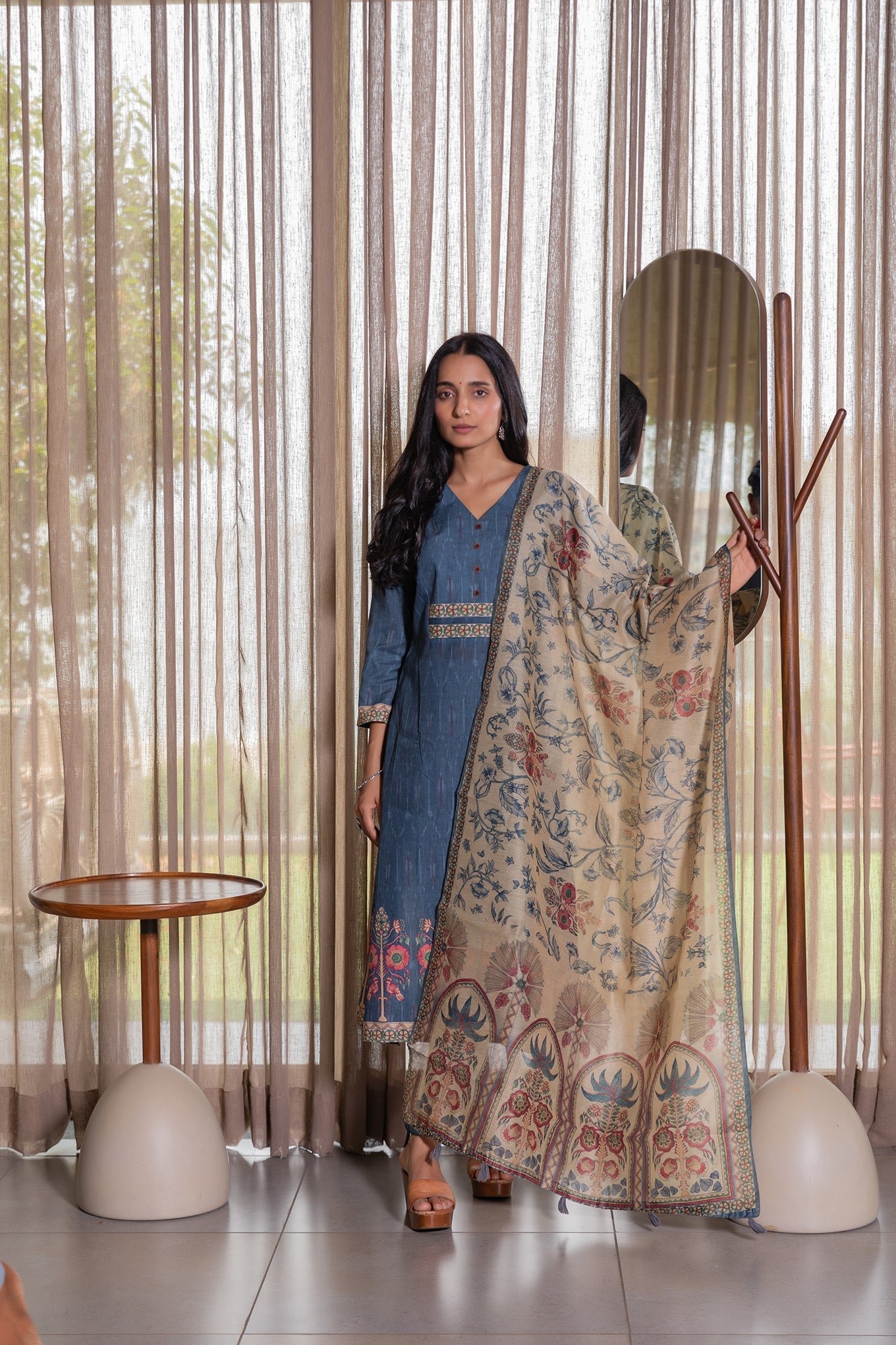 Sparkling Chamak Kalamkari Dupatta - Image 3