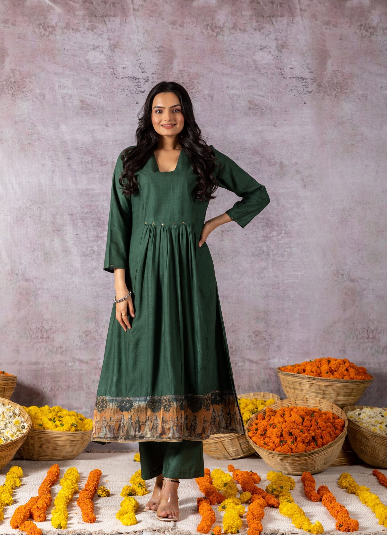 Jeevika Enchanting Green Delight Ensemble - Image 2