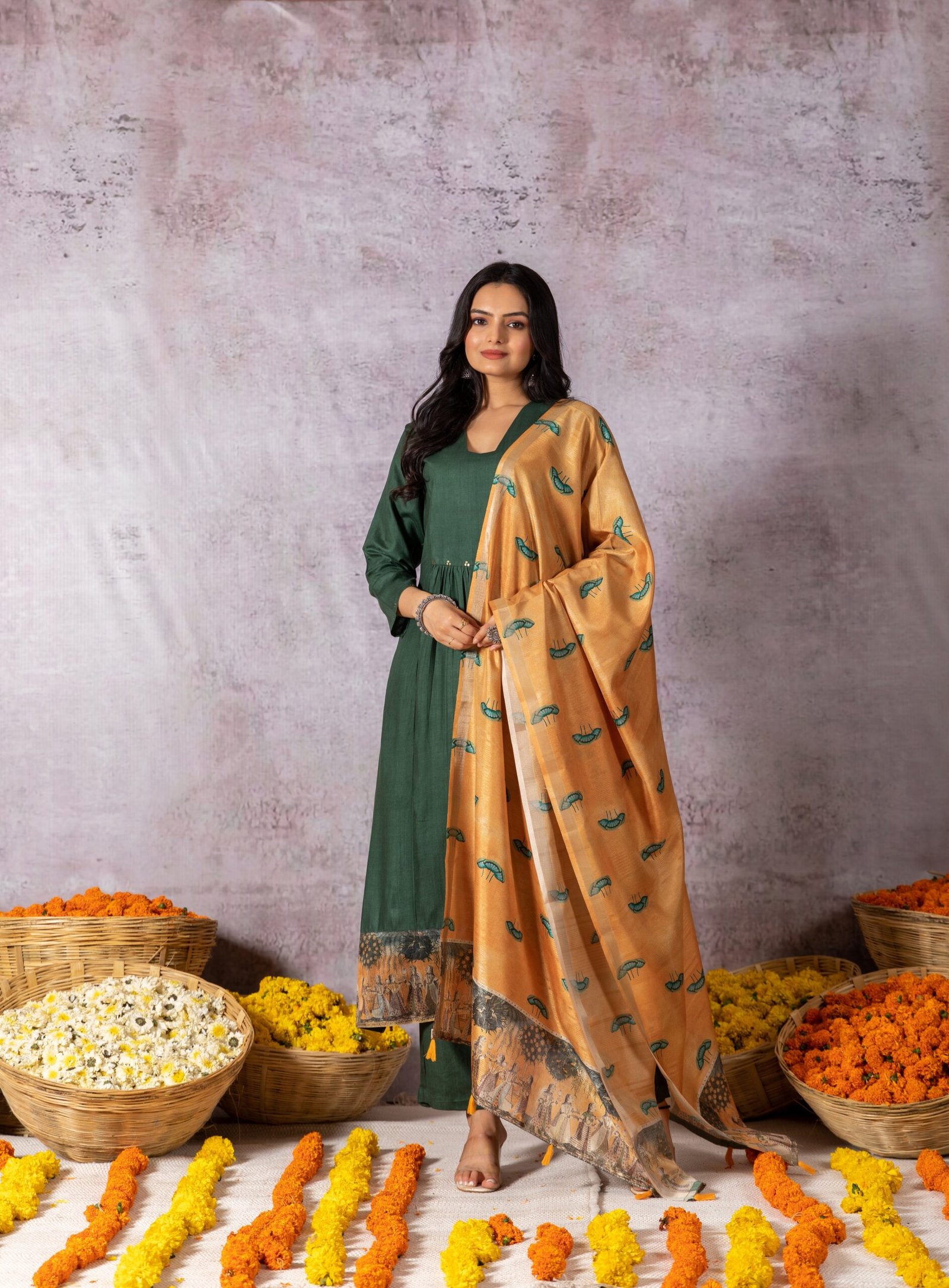 Jeevika Enchanting Green Delight Ensemble - Image 3