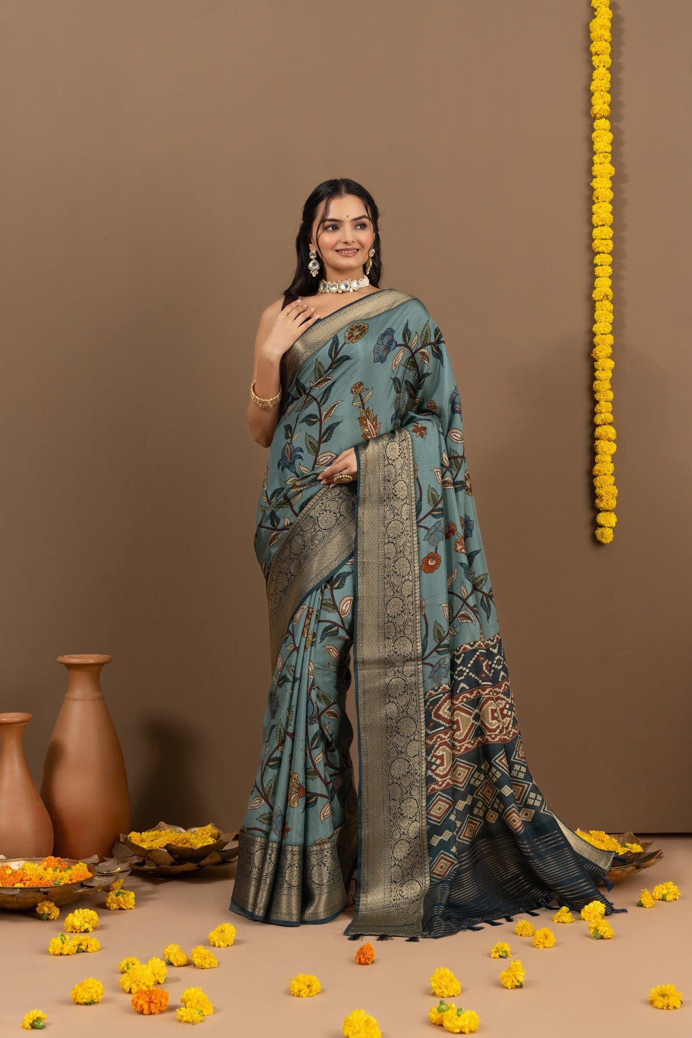Exquisite Ruchi Kalamkari Saree - Embrace Tradition with Style - Image 4