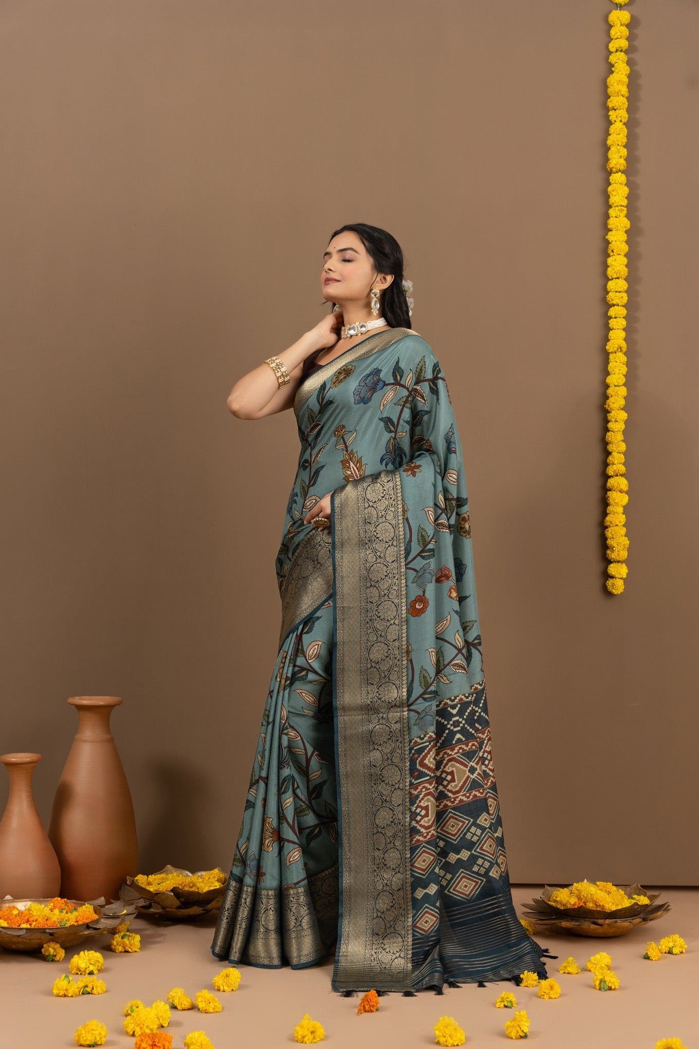 Exquisite Ruchi Kalamkari Saree - Embrace Tradition with Style - Image 5