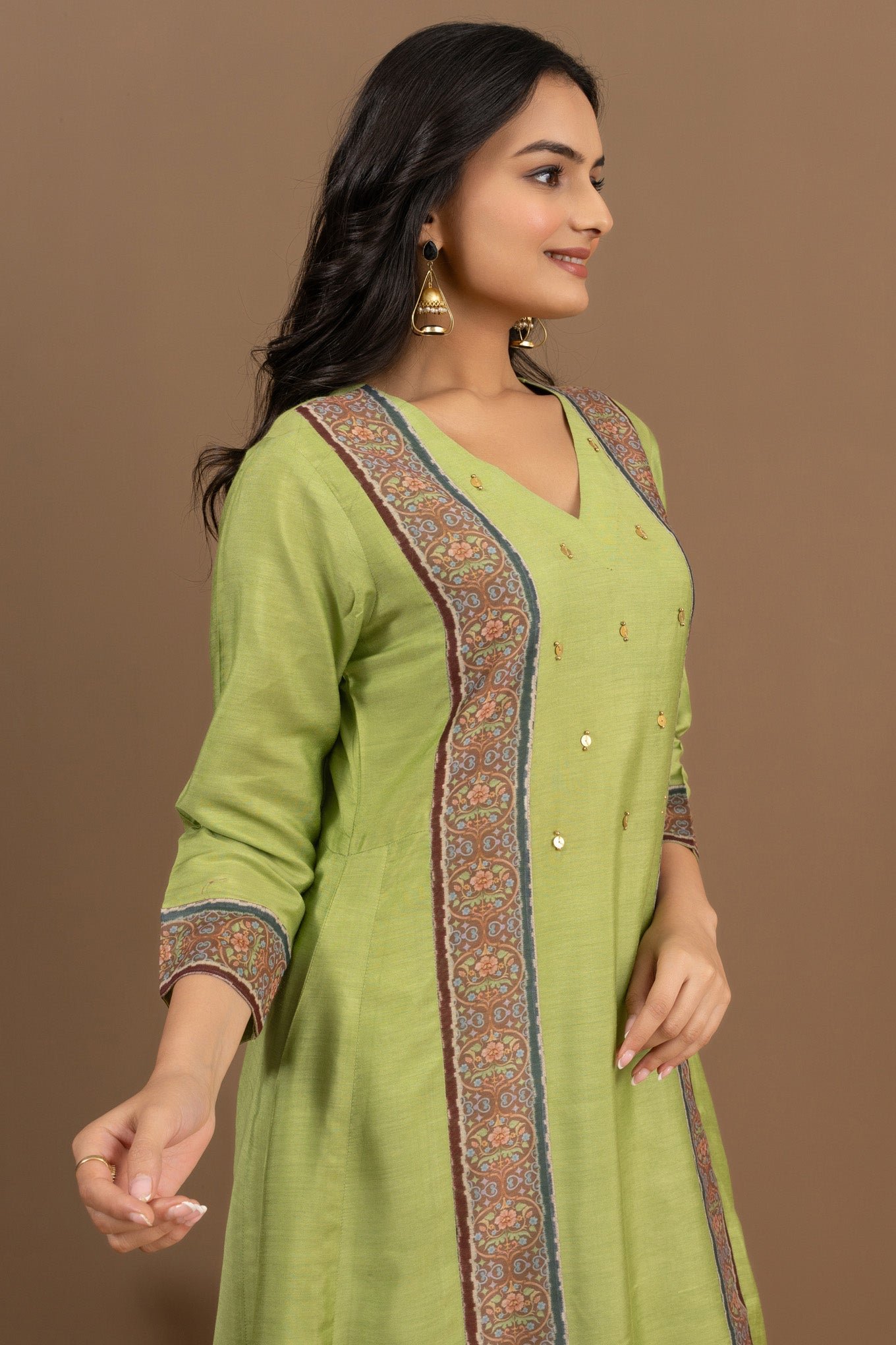Vibrant Pista Green Bhagalpuri Suit Set from Kia - Image 6