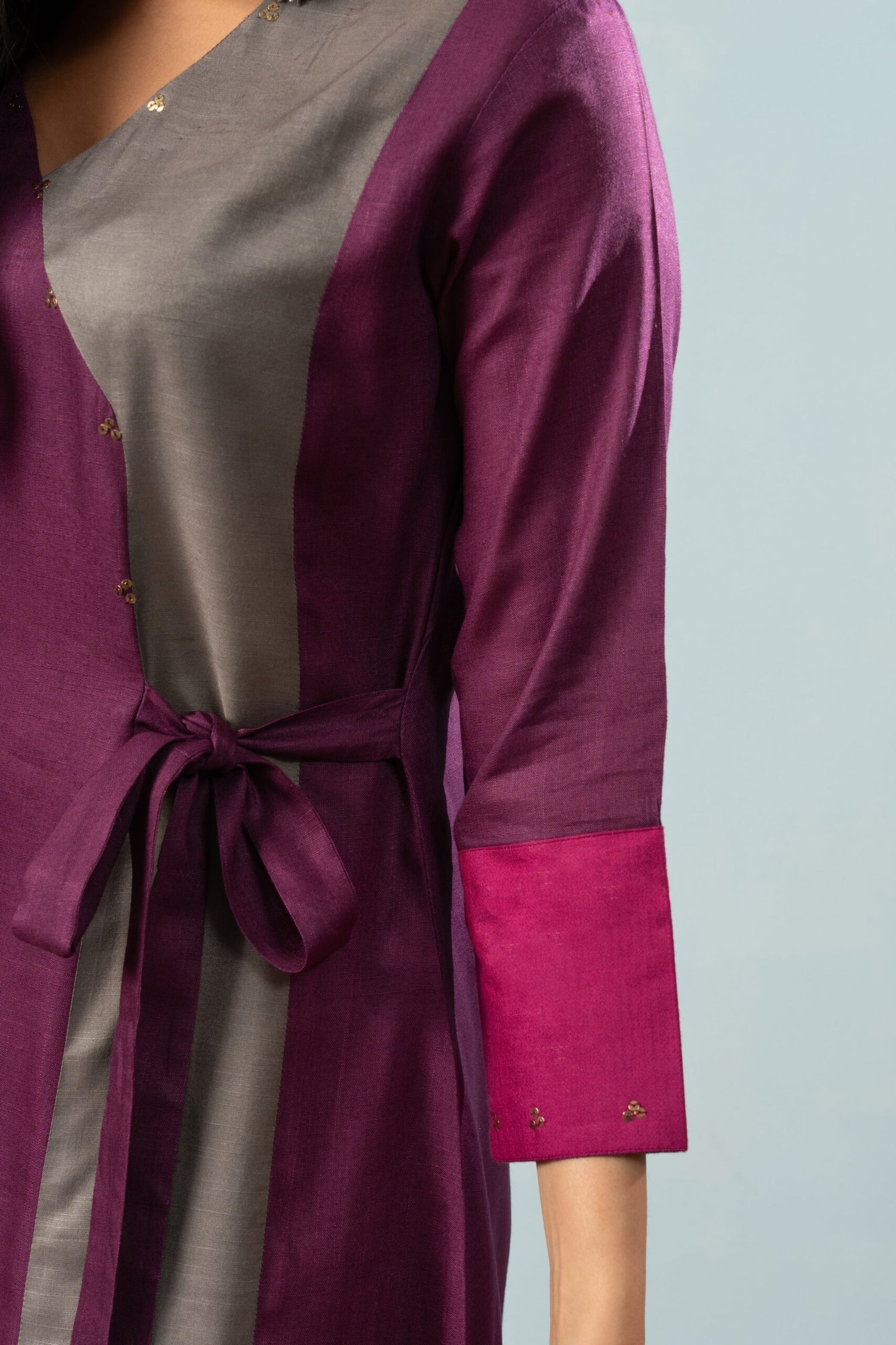 Elegant Nora Purple Knotted Kurta Ensemble - Image 5