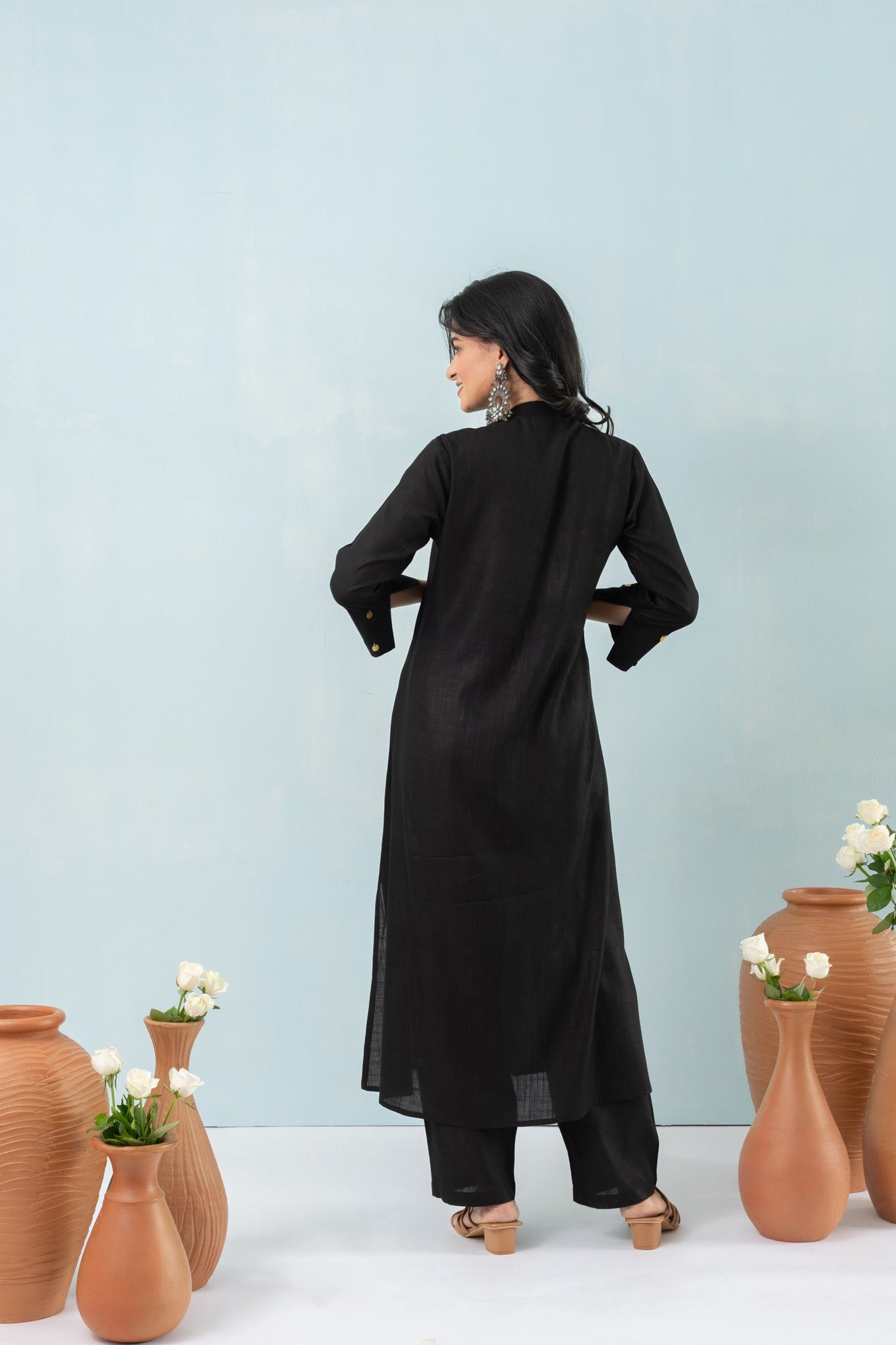 Elegant Molina Black Angrakha Suit Ensemble - Image 5