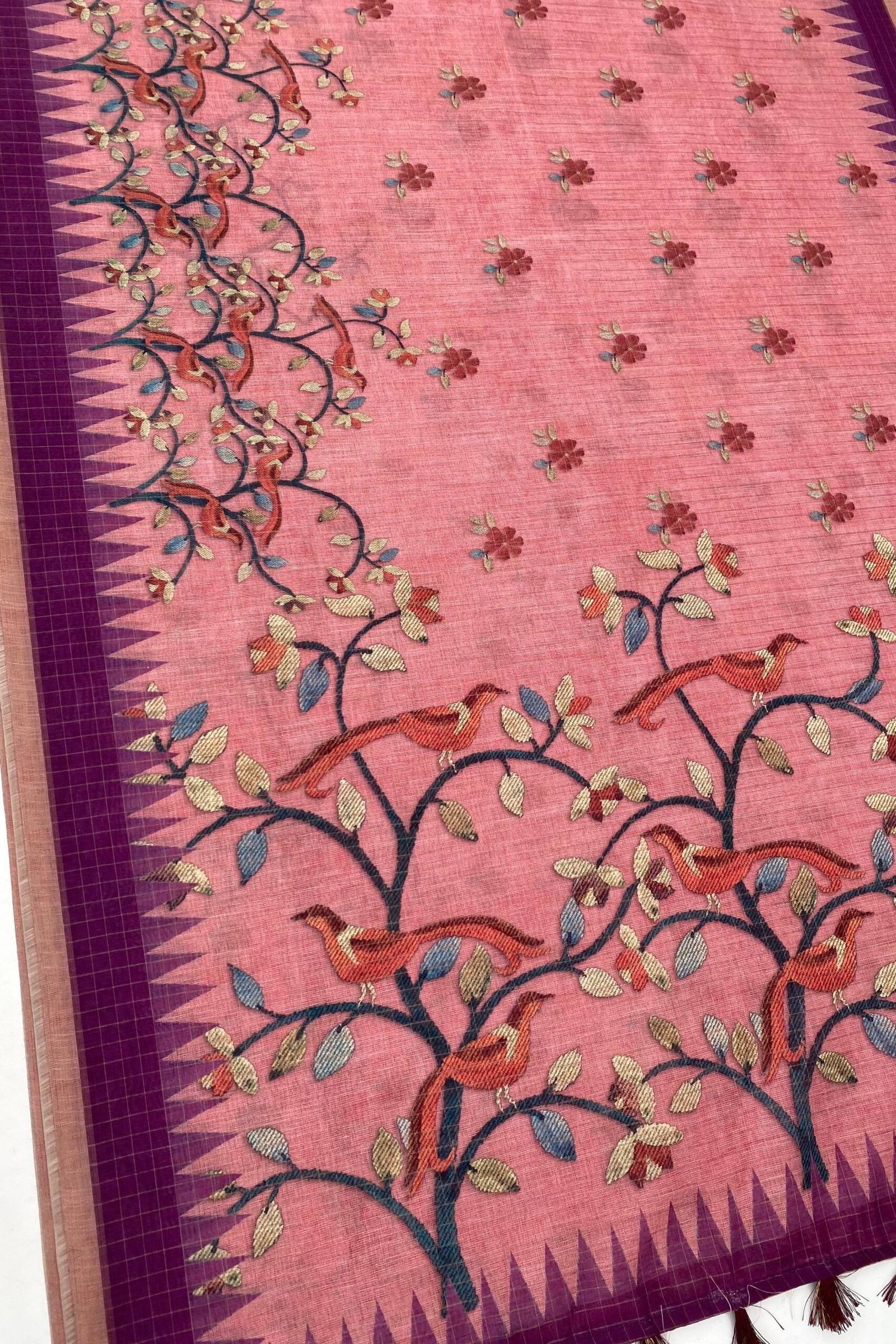 Elegant Shri Vastu Linen Saree for Timeless Grace - Image 2