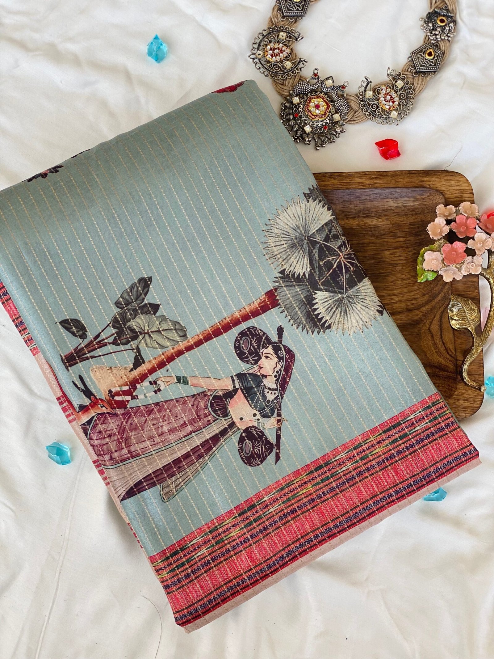 Elegant Nritanjali Pichwai Art Saree