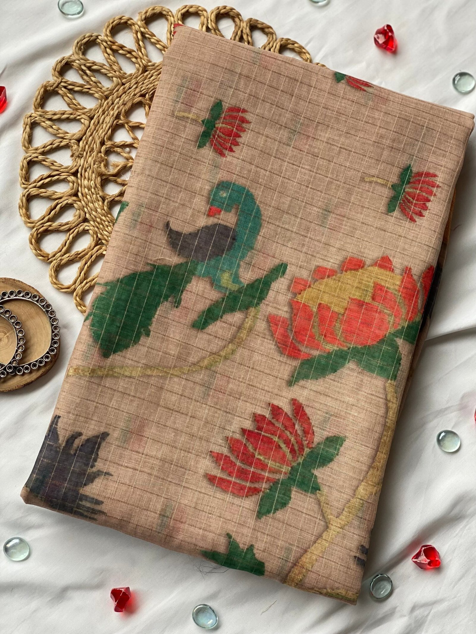 Elegant Kamal Pushp Linen Saree for Timeless Style