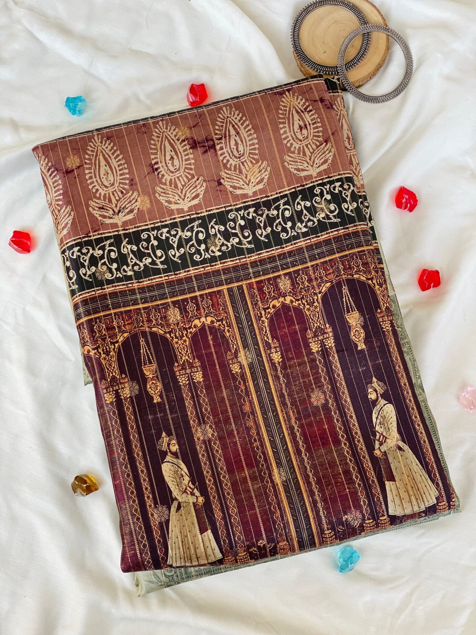 Elegant Royal Bloom Handcrafted Block Print Saree