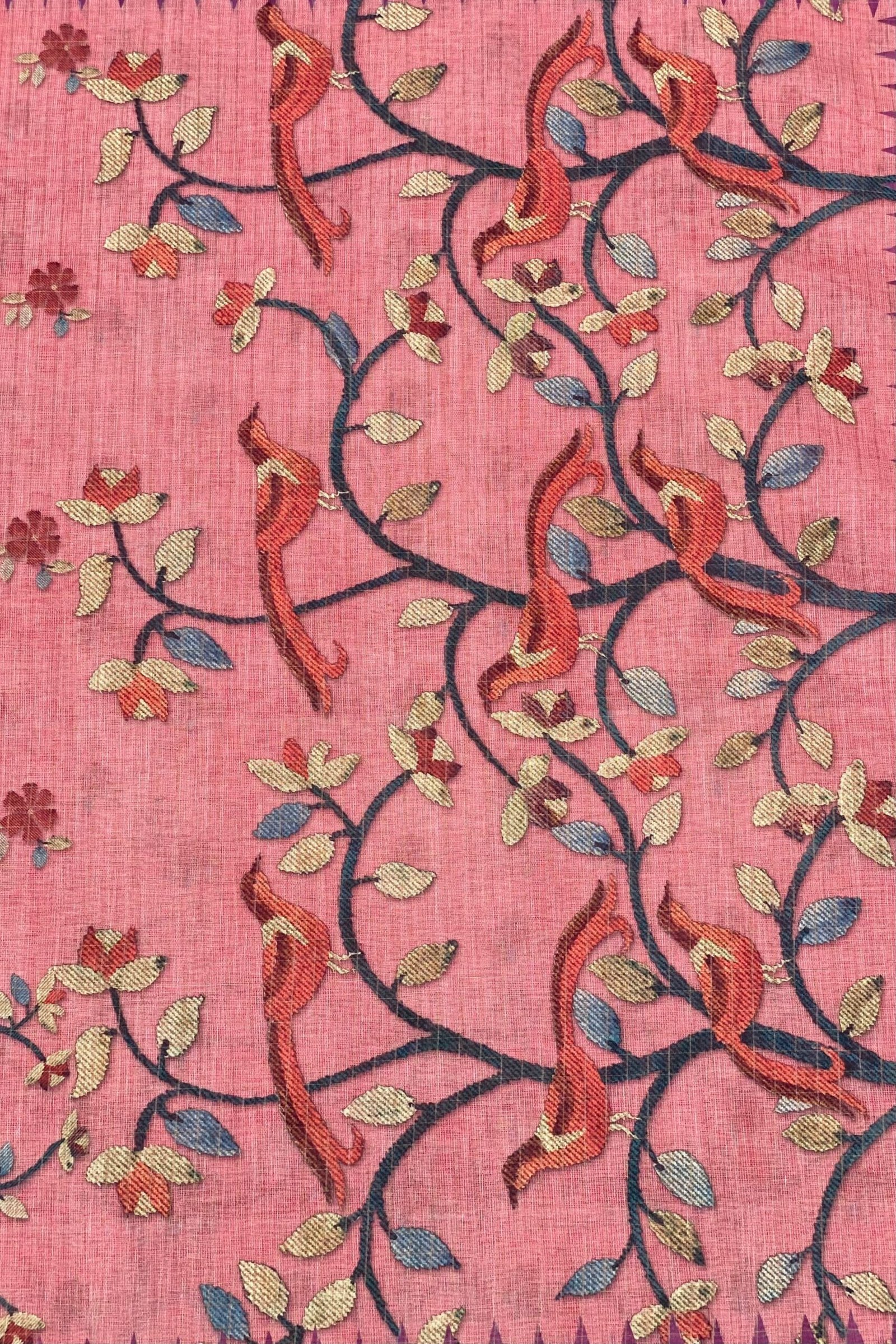 Elegant Shri Vastu Linen Saree for Timeless Grace - Image 4