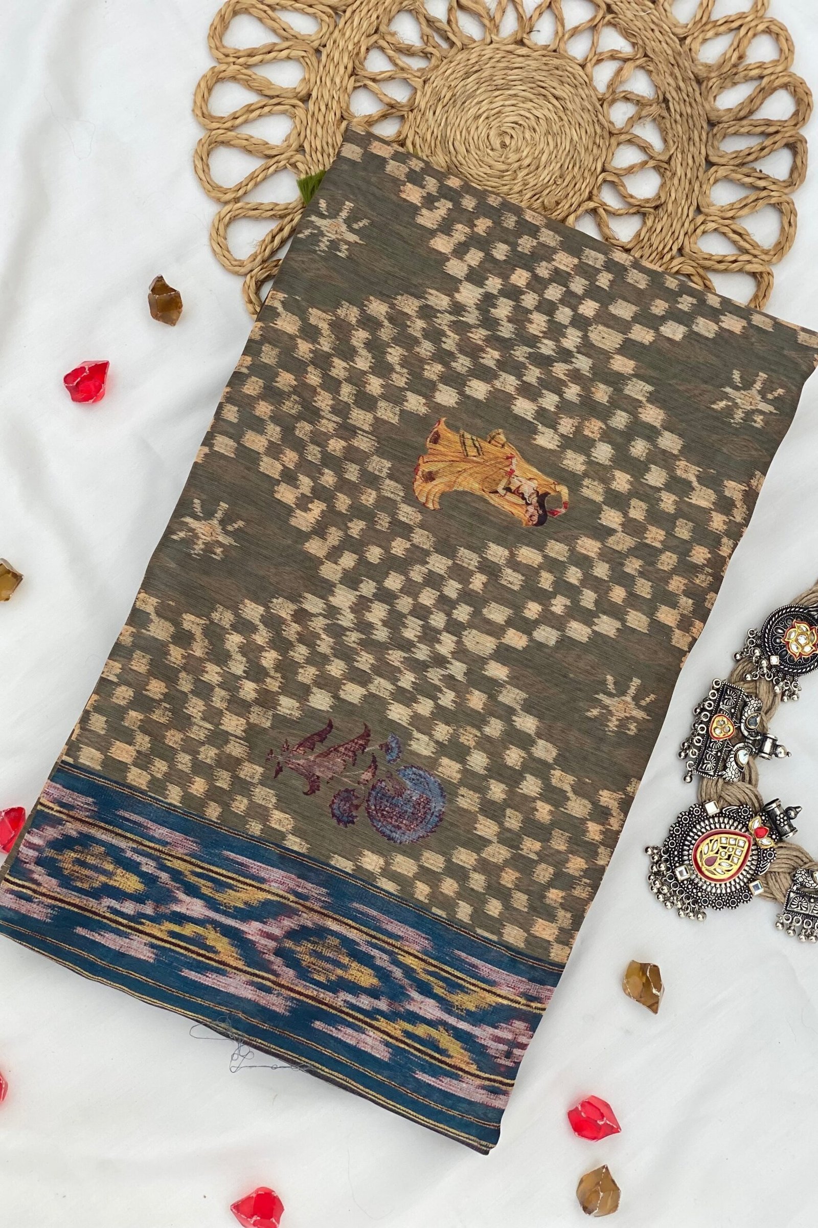 Elegant Green Bandhej Saree by Sitarika