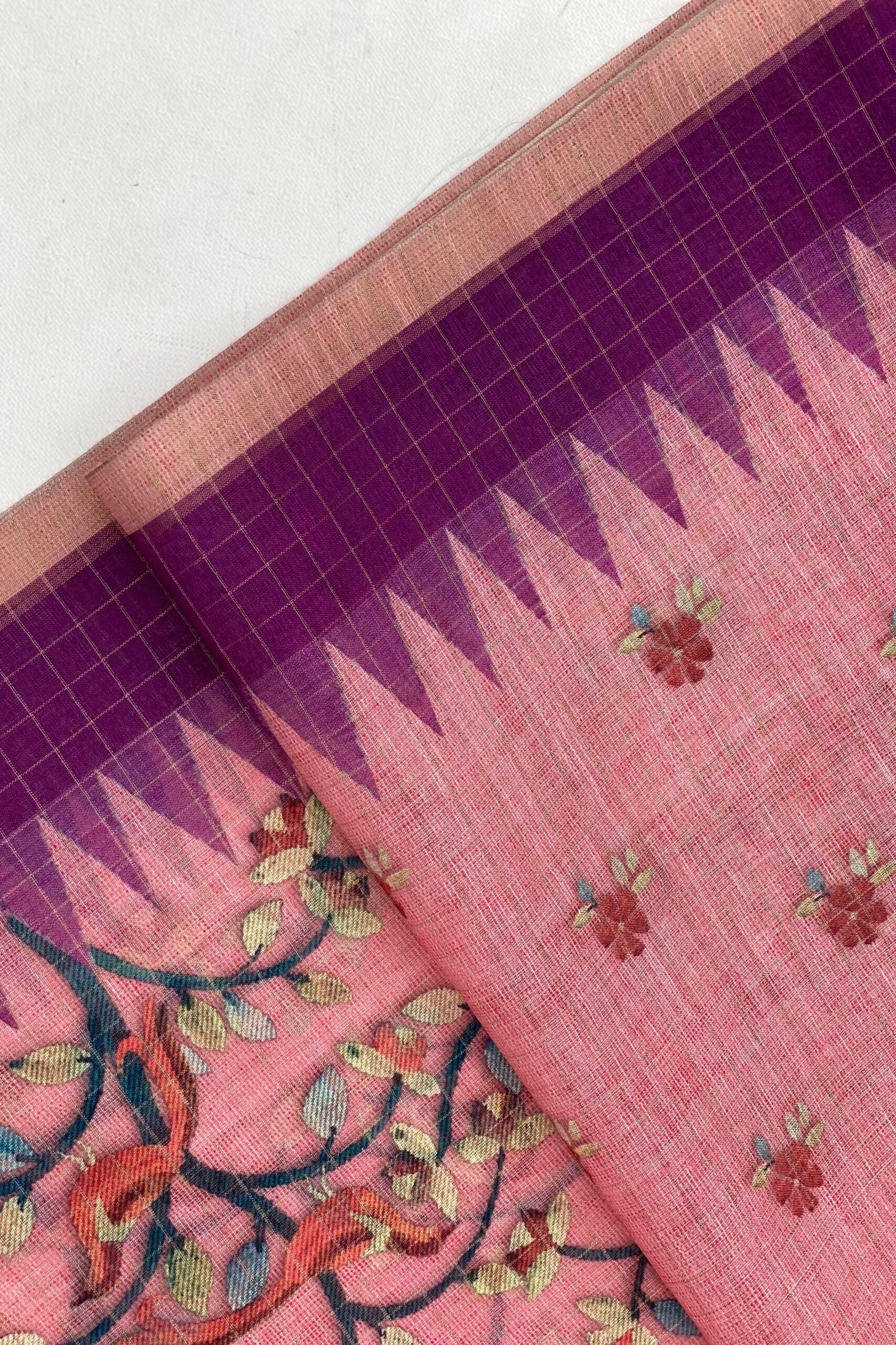 Elegant Shri Vastu Linen Saree for Timeless Grace - Image 6