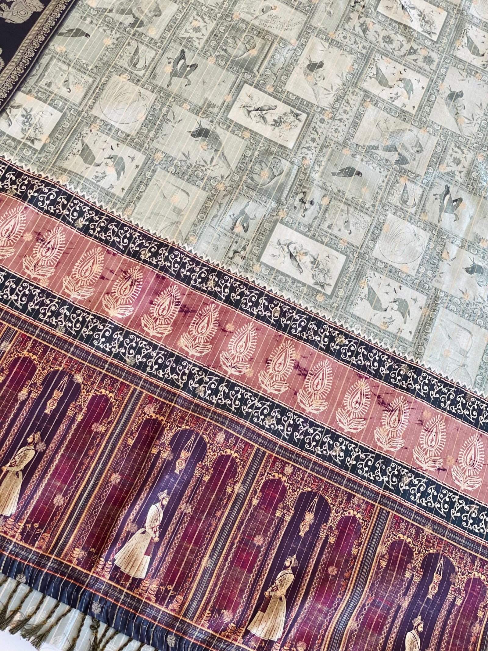 Elegant Royal Bloom Handcrafted Block Print Saree - Image 3