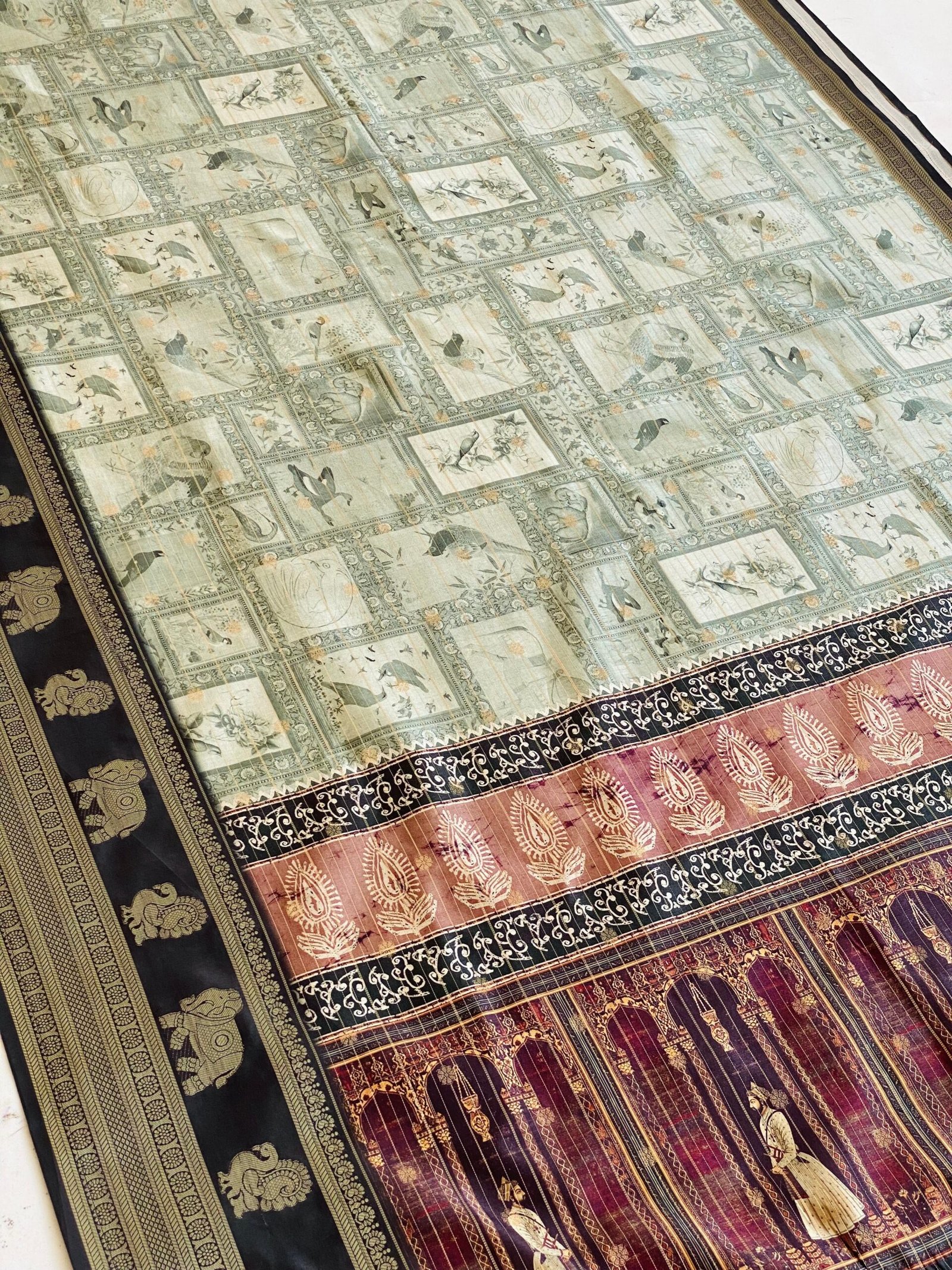 Elegant Royal Bloom Handcrafted Block Print Saree - Image 4