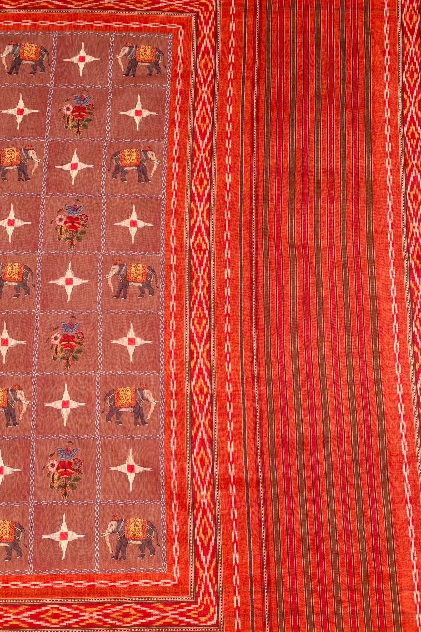 Elegant Brown Gajraaj Saree for Timeless Style - Image 4