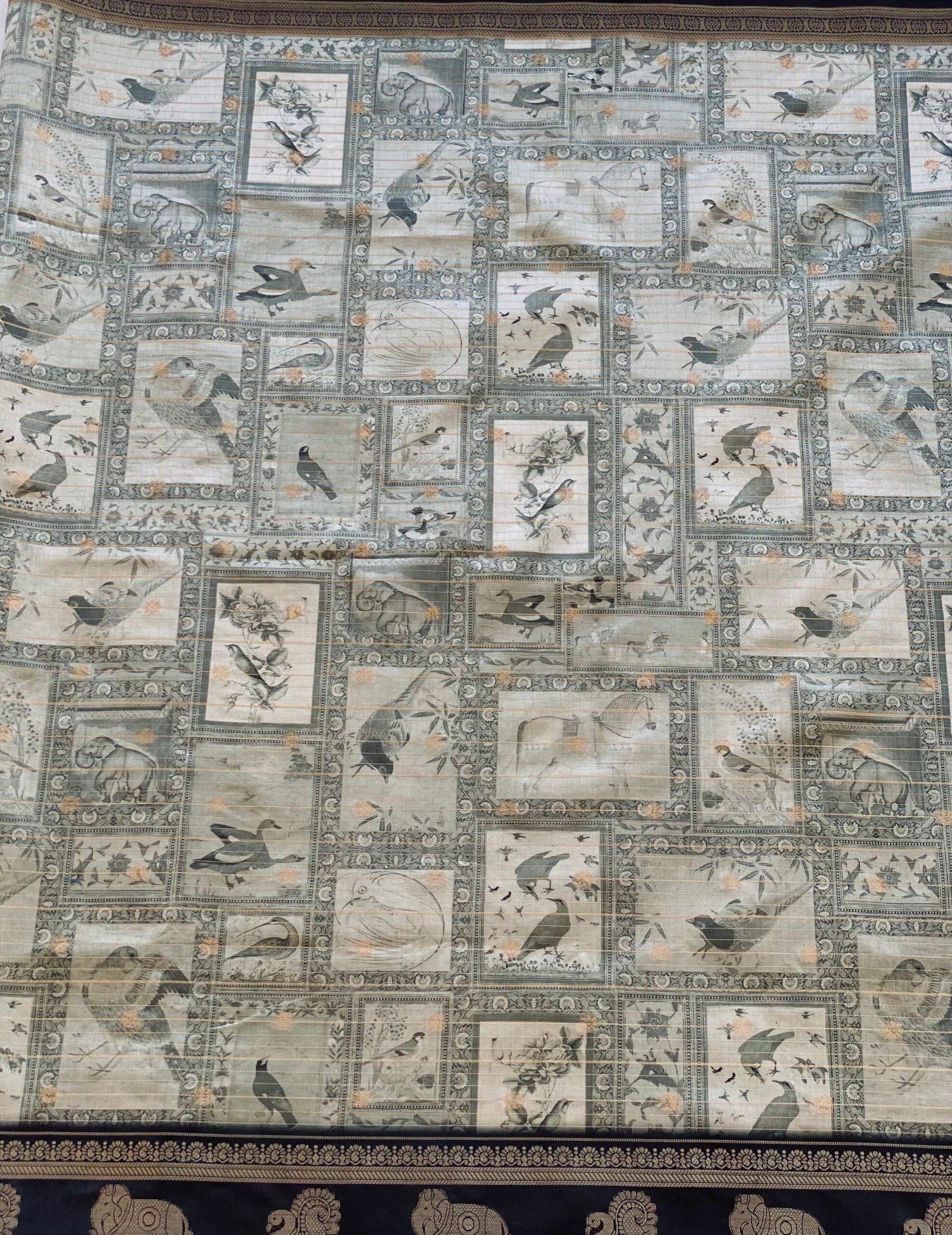 Elegant Royal Bloom Handcrafted Block Print Saree - Image 6