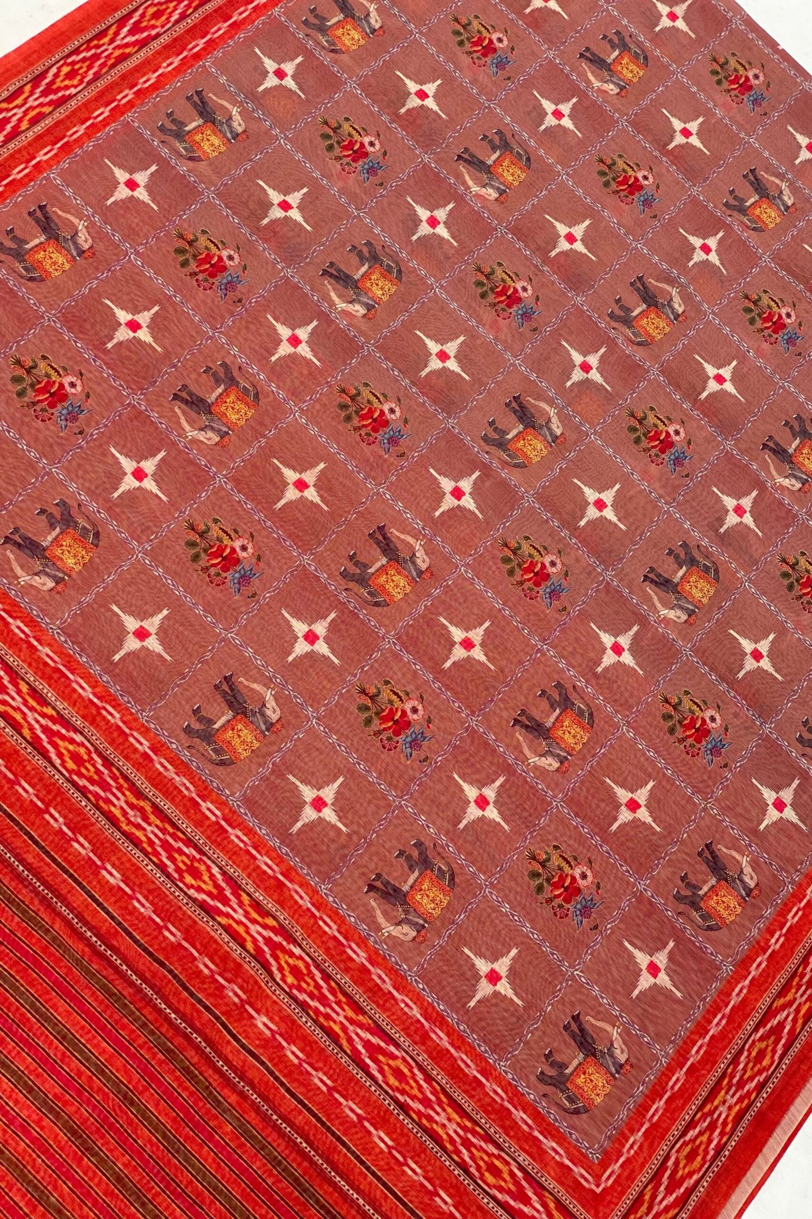 Elegant Brown Gajraaj Saree for Timeless Style - Image 5