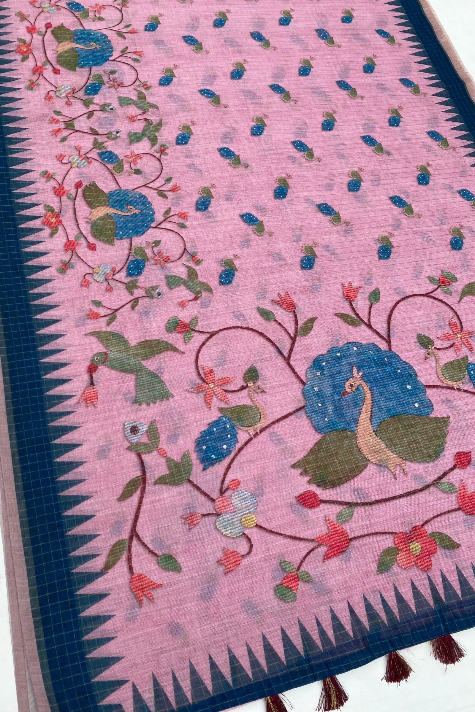 Exquisite Gulabi Mayur Saree - Embrace Elegance and Tradition - Image 2