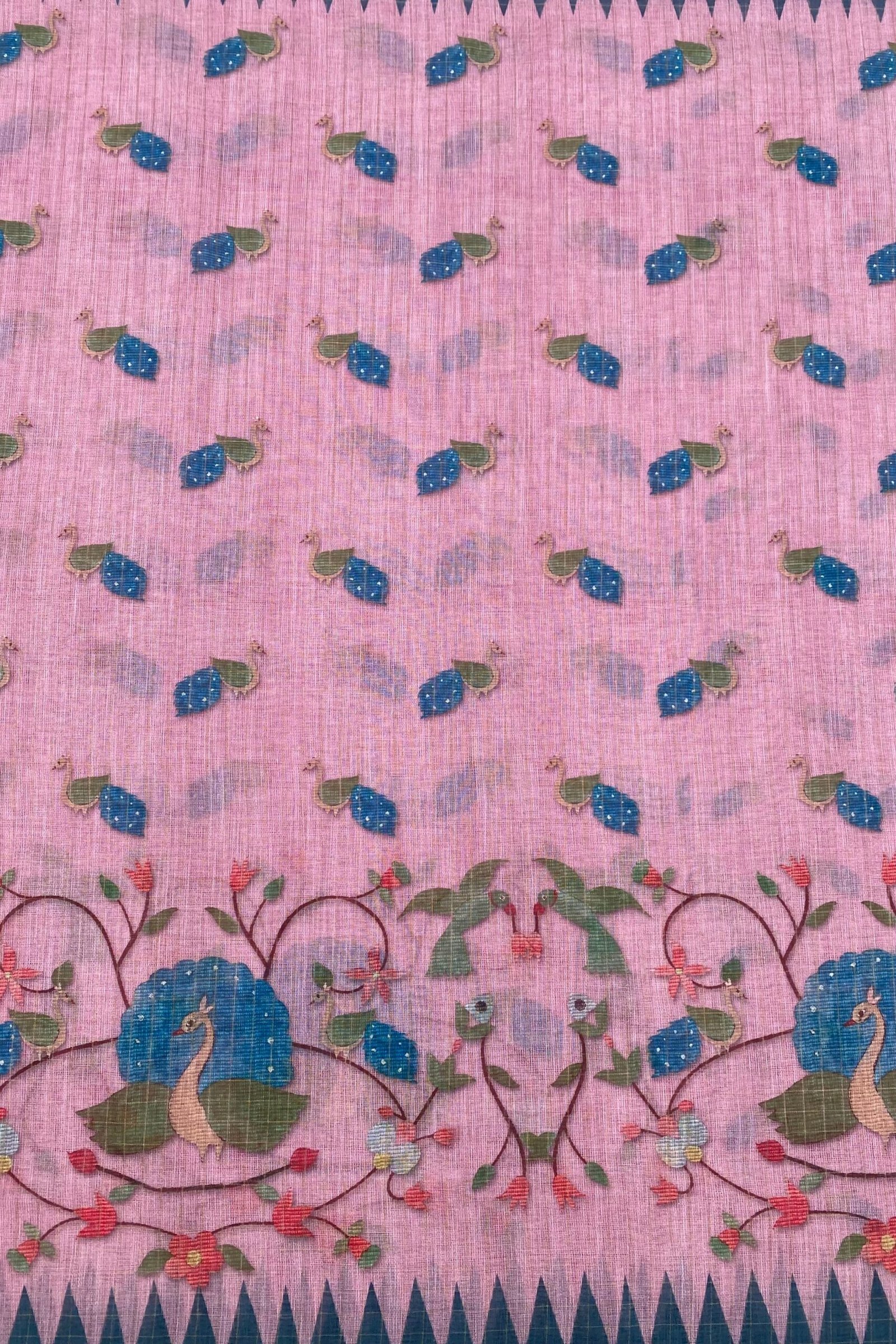 Exquisite Gulabi Mayur Saree - Embrace Elegance and Tradition - Image 3