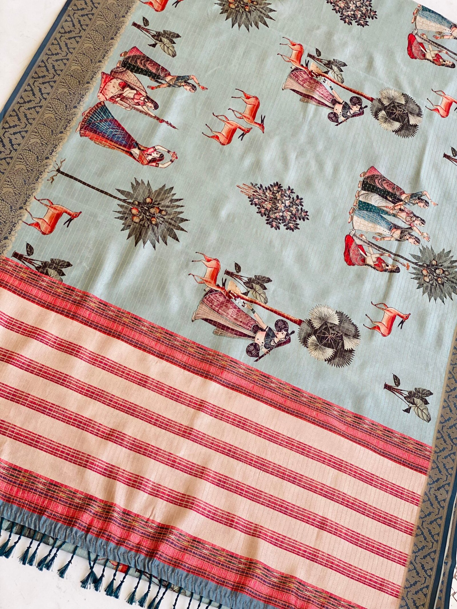 Elegant Nritanjali Pichwai Art Saree - Image 3