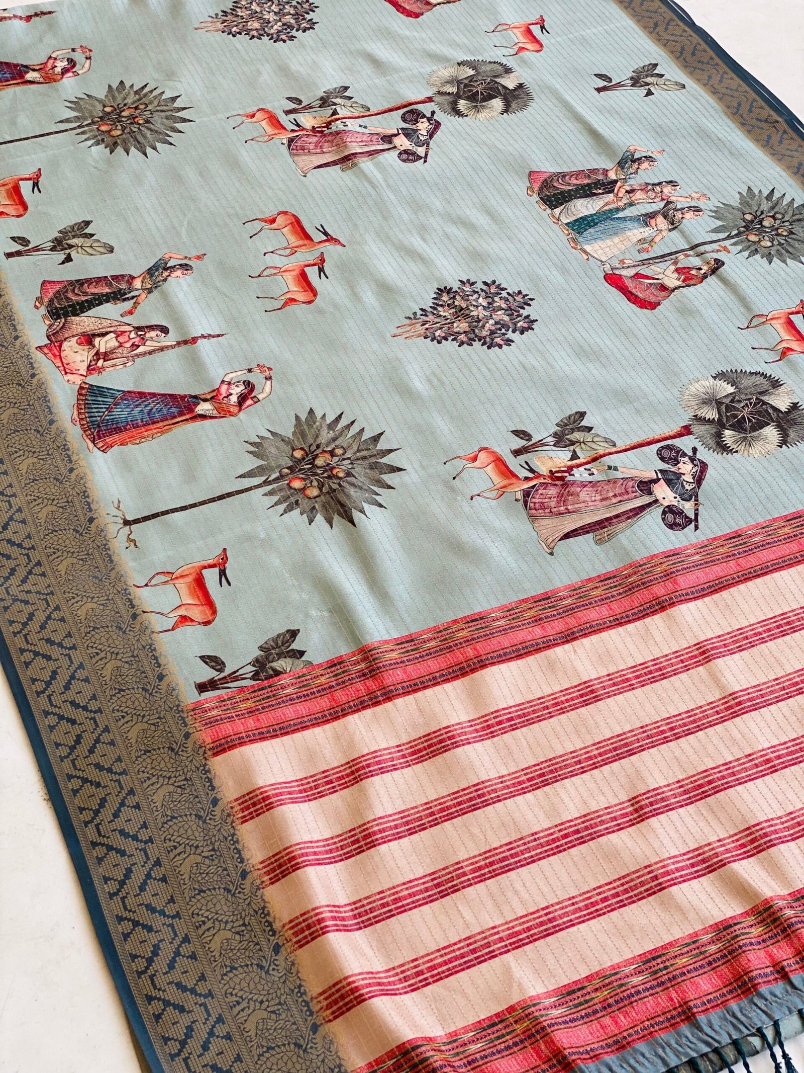 Elegant Nritanjali Pichwai Art Saree - Image 4