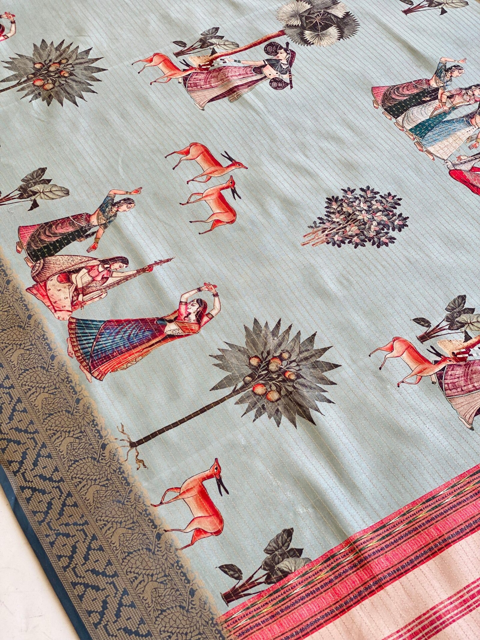 Elegant Nritanjali Pichwai Art Saree - Image 5