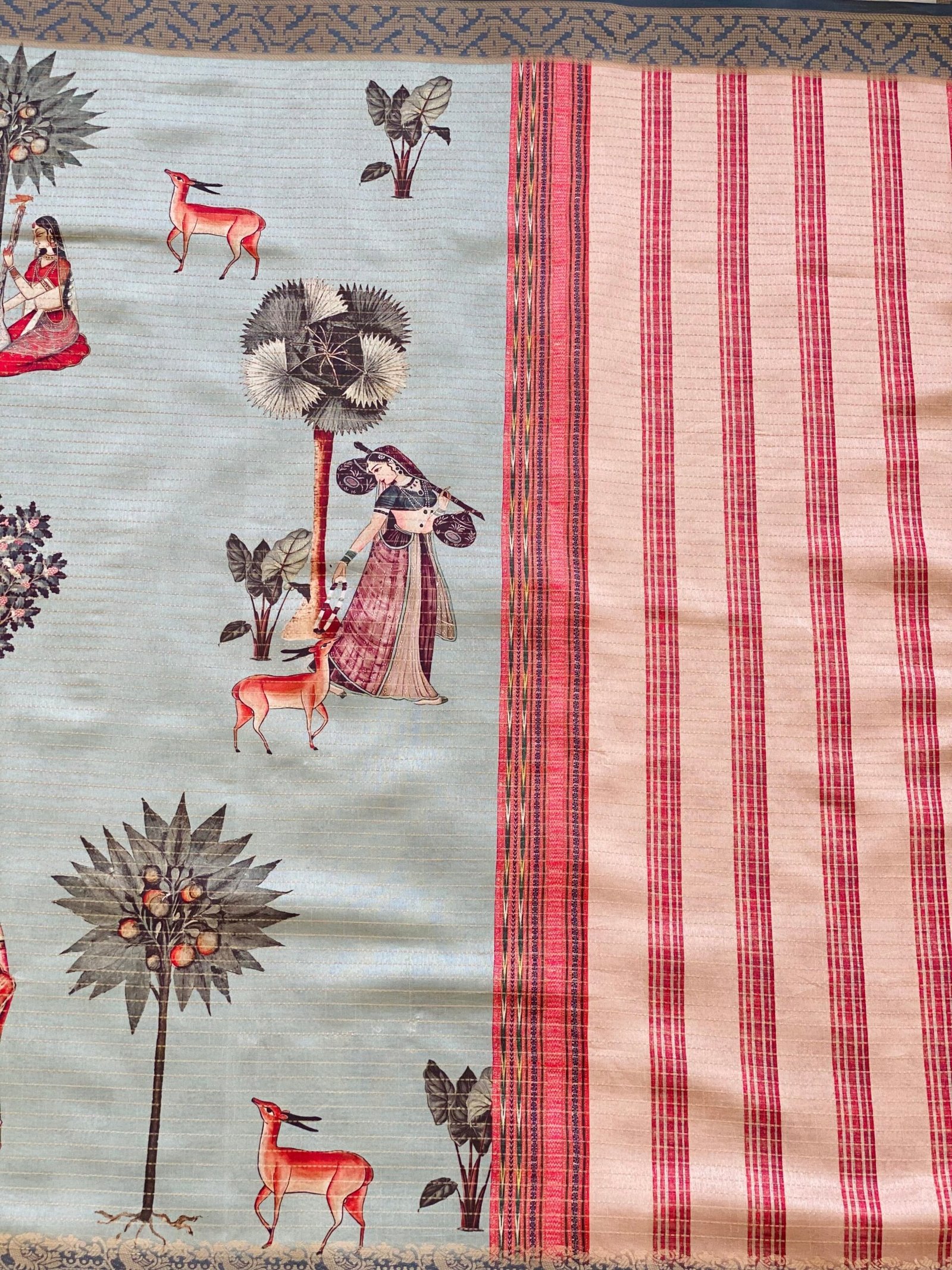 Elegant Nritanjali Pichwai Art Saree - Image 6