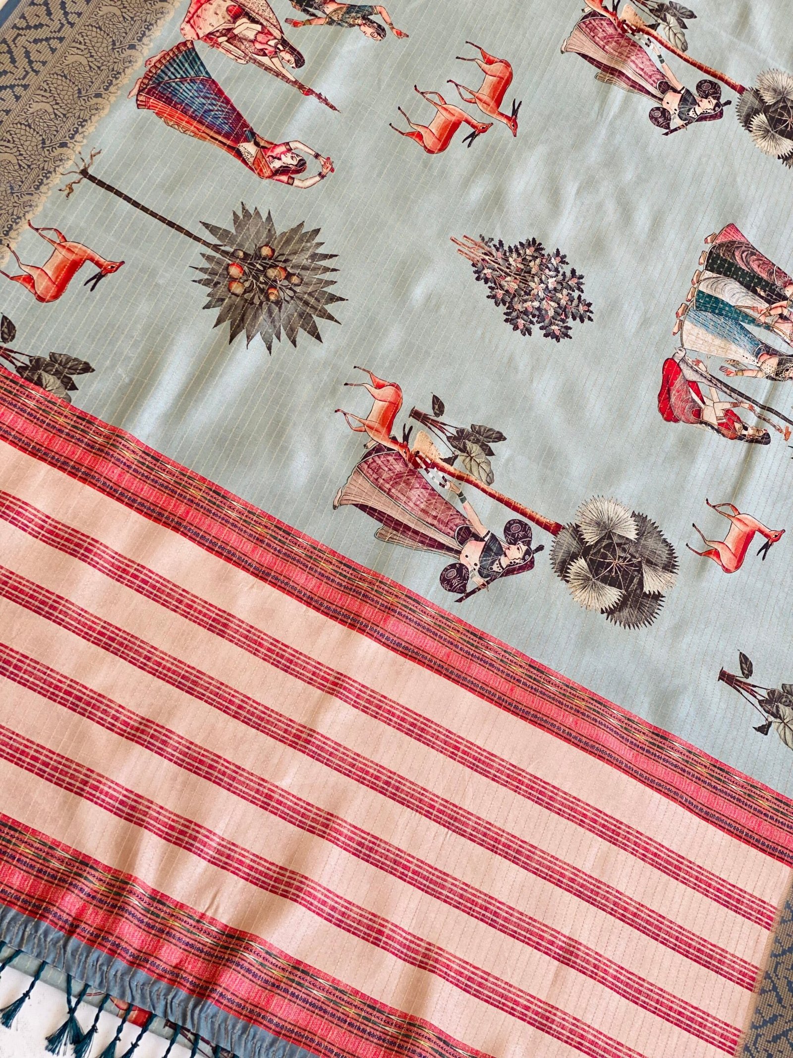 Elegant Nritanjali Pichwai Art Saree - Image 7