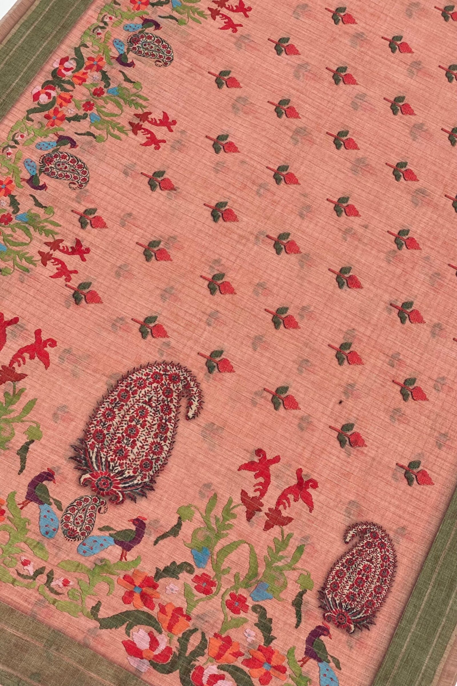 Elegant Paisley Patterned Vastra Saree - Image 4