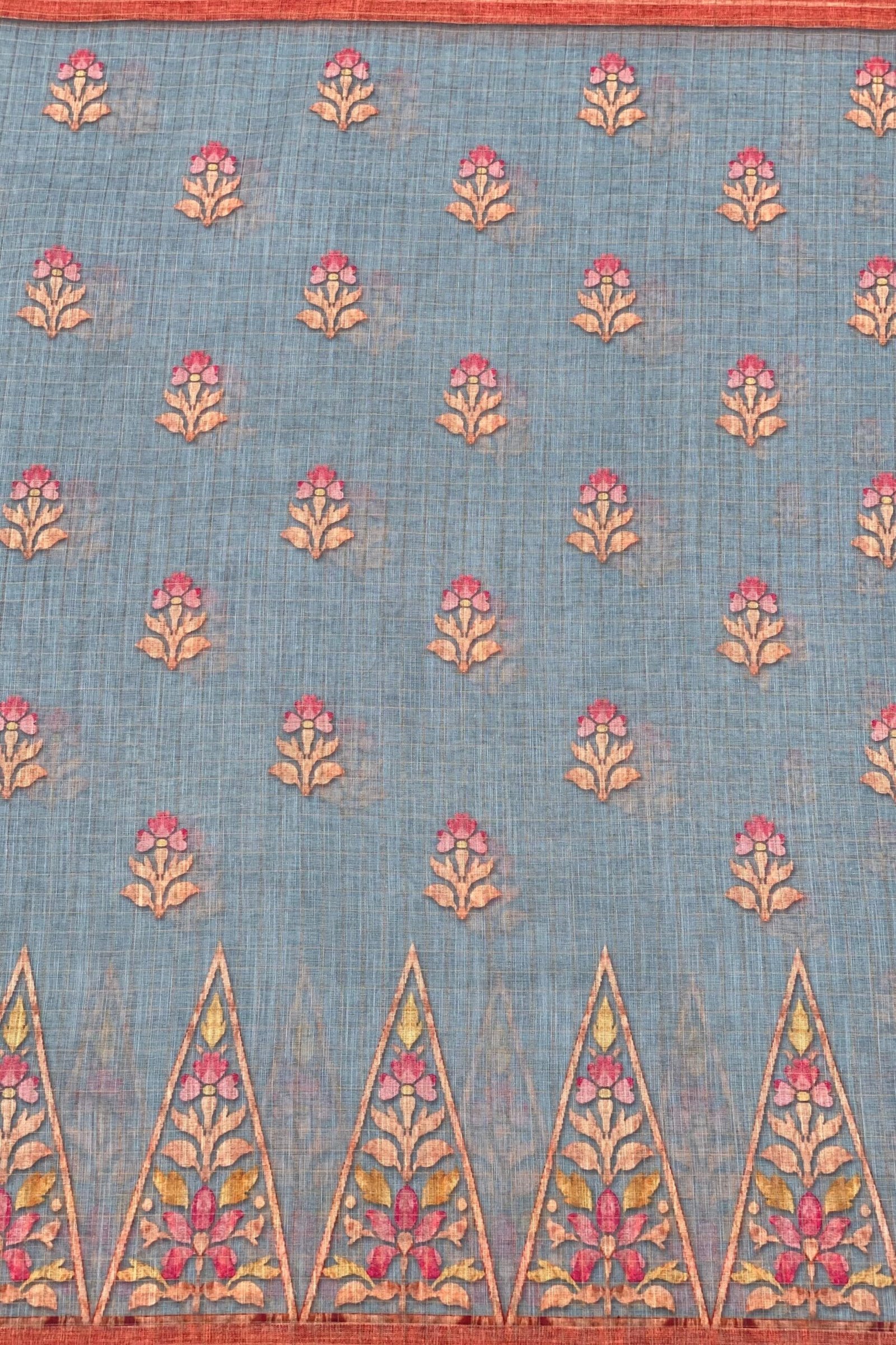 Elegantly Styled Padmashree Linen Saree - Image 7